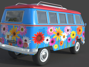 Volkswagen 1974 T1 Transporter 3D Модель