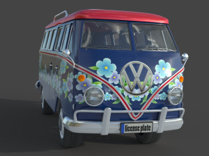 Volkswagen 1974 T1 Transporter 3D Модель