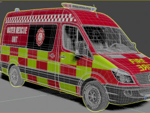 Mercedes Benz Sprinter Fire Rescue 3D Model