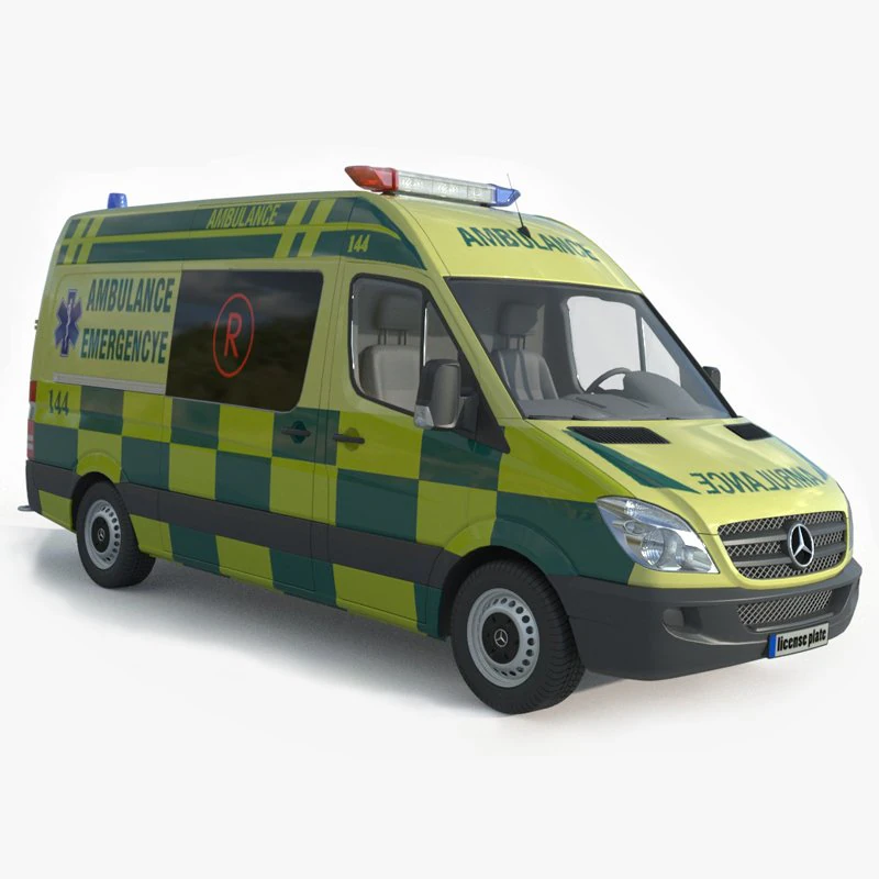Mercedes Benz Sprinter Ambulance 3D Model .c4d .max .obj .3ds .fbx .stl .blend