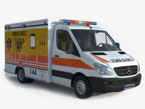 梅赛德斯奔驰 Sprinter 516 CDI GSF RTW Krankenwagen 救护车 3D 模型
