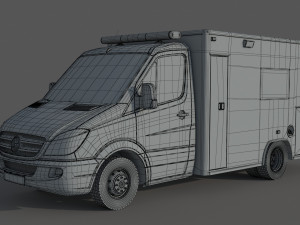 Mercedes Benz Sprinter 516 CDI GSF RTW Krankenwagen Ambulance 3D Модель