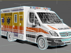 Mercedes Benz Sprinter 516 CDI GSF RTW Krankenwagen Ambulance 3D Модель