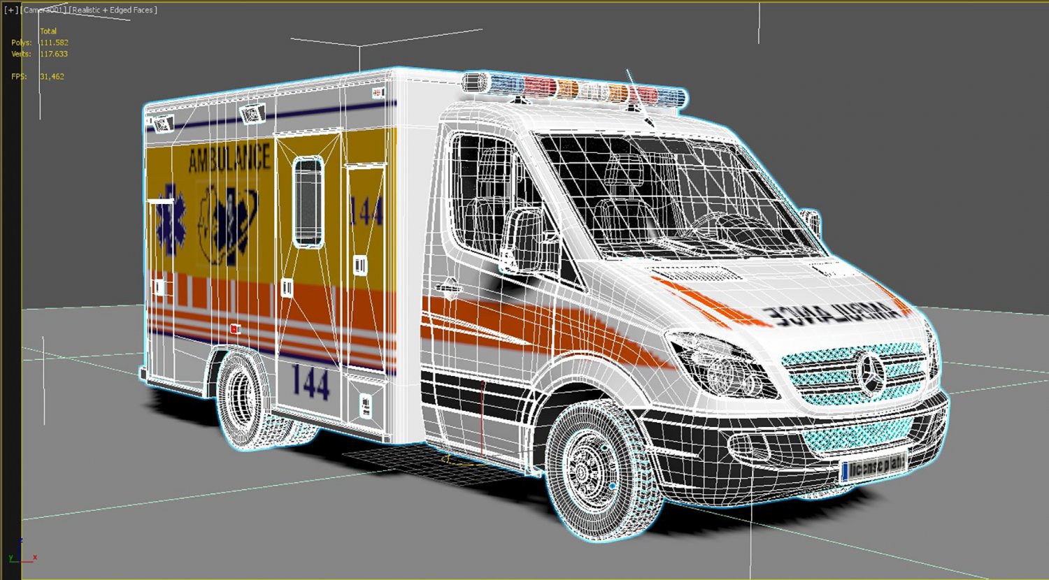Rettungswagen / Krankenwagen / Ambulance - Download Free 3D model by  GRIP420 (@GRIP420) [e6c4858]