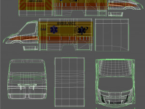 Mercedes Benz Sprinter 516 CDI GSF RTW Krankenwagen Ambulance 3D Модель