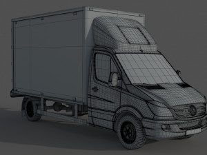 Mercedes Benz Sprinter 316 CDI Bakgavellyft 3Dモデル