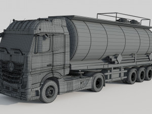 Mercedes Actros Fuel Tanker 3D Model