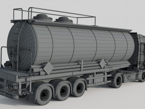 Mercedes Actros Fuel Tanker 3D Model