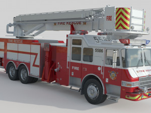 Firefighting Truck with Ladder 3Dモデル