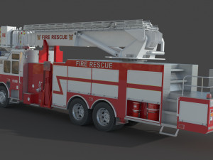 Firefighting Truck with Ladder 3Dモデル