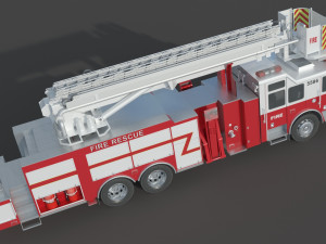 Firefighting Truck with Ladder 3Dモデル