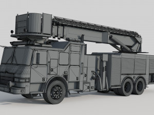 Firefighting Truck with Ladder 3Dモデル