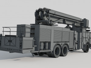 Firefighting Truck with Ladder 3Dモデル