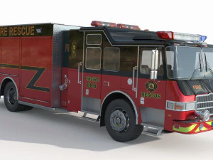 Fire Rescue Truck 3D Model