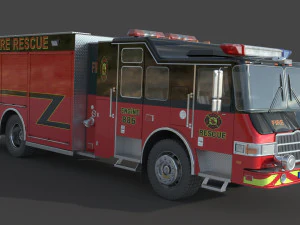 Fire Rescue Truck 3D Model