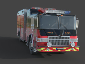 Fire Rescue Truck Model 3D