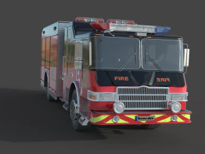 Fire Rescue Truck 3D Model