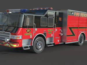 Fire Rescue Truck Model 3D