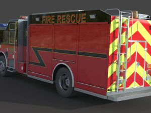 Fire Rescue Truck 3D Model