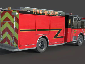 Fire Rescue Truck 3D Model