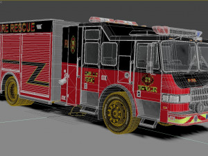 Fire Rescue Truck Model 3D