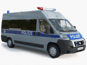 Fiat Ducato Van Police 3D Model