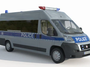 Fiat Ducato Van Police 3D Model