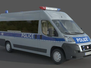 Fiat Ducato Van Police 3D Model