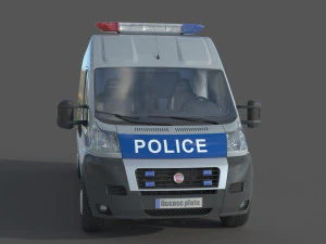 Fiat Ducato Van Police 3D Model
