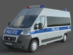 Fiat Ducato Van Police 3D Model