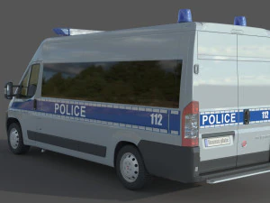 Fiat Ducato Van Police 3D Model