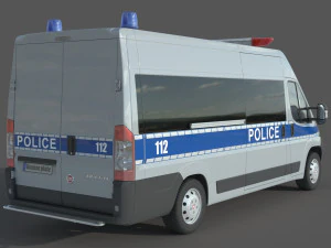Fiat Ducato Van Police 3D Model