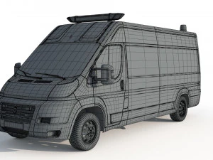 Fiat Ducato Van Police 3D Model