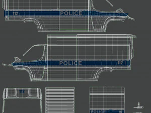 Fiat Ducato Van Police 3D Model