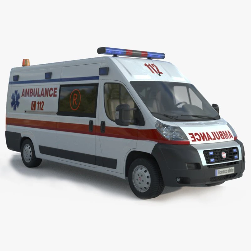Fiat Ducato Van Ambulance 3D Model .c4d .max .obj .3ds .fbx .stl .blend 