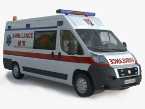 Fiat Ducato Van Ambulance 3D Model