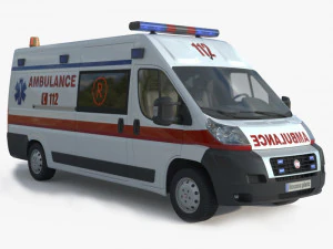 Ambulanza furgone Fiat Ducato Modello 3D