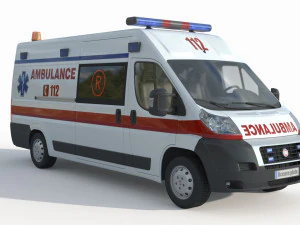 Fiat Ducato Van Ambulance 3D Model