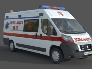 Fiat Ducato Van Ambulance 3D Model