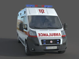 Fiat Ducato Van Ambulance 3D Model