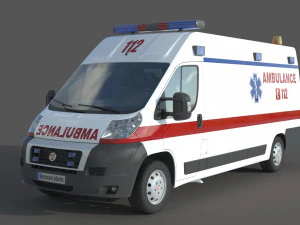 Fiat Ducato Van Ambulance 3D Model