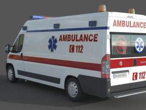 Fiat Ducato Van Ambulance 3D Model