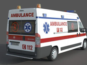 Fiat Ducato Van Ambulance 3D Model