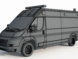 Fiat Ducato Van Ambulance 3D Model