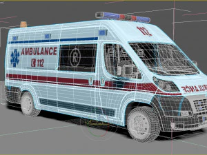 Fiat Ducato Van Ambulance 3D Model