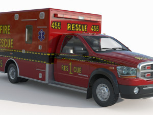 Dodge Ran 5500 Fire Rescue 3D Модель