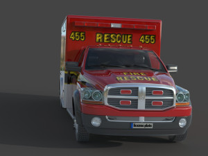 Dodge Ran 5500 Fire Rescue 3D Модель