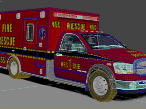 Dodge Ran 5500 Fire Rescue 3D Model