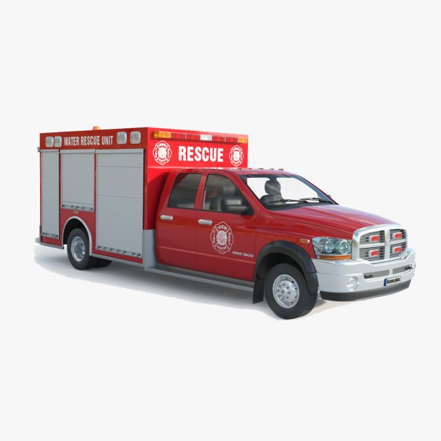Dodge Ram 1500 Fire Modelo 3D .c4d .max .obj .3ds .fbx .stl .blend 