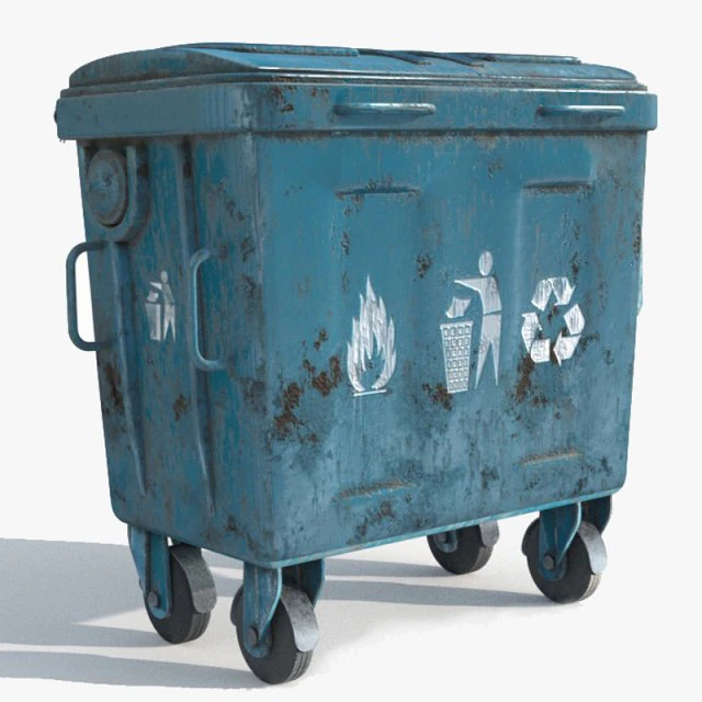 Garbage bin 3D Model .c4d .max .obj .3ds .fbx .stl .blend 